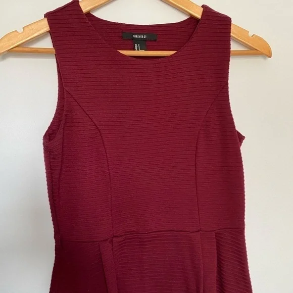 F21 Red Ribbed Dress - Picture 2 of 9